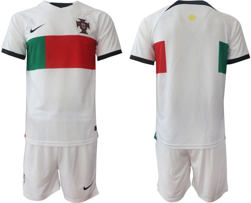 Men 2022 World Cup National Team Portugal away white blank Soccer Jerseys->customized soccer jersey->Custom Jersey